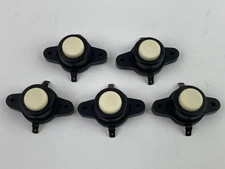 5 Plunger Momentary Pushbutton Switch Large Black Plastic w/ Ivory Push Button