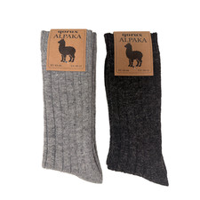 2 Pairs Alpaca wool thermal warm winter socks for women  men/Gray/Anthracite