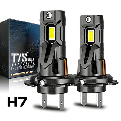 Pair H7 LED Headlights Bulbs Conversion Kit High or Low Beam 6500K Bright White