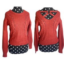 No Boundaries NoBo Juniors Womens Sweater Size XS 1 Rust Reversible Criss Cross
