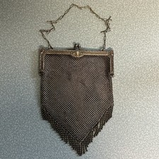 Vintage Mesh Hand Bag Flapper Style Metal Purse Art Deco 1920  s  German Silver  