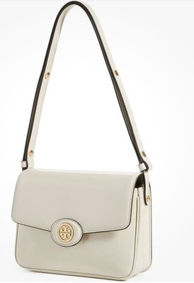 Tory Burch Robinson Spazzolato  Convertible Shoulder Bag Color Shea Butter