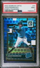 2022 Donruss Optic - Julio Rodriguez #97 Purple Pandora Prizm /99 PSA 9 (RC)