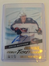 Denton Mateychuk 2024-25 UD Credentials Acetate Debut Ticket Access RC Auto /99