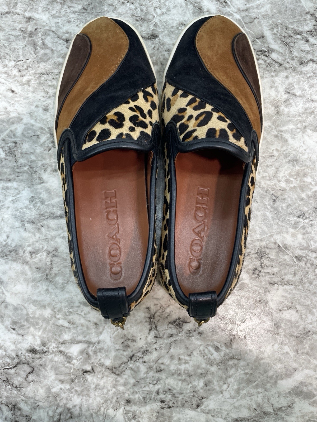 COACH C115 Slip on With Leopard Patchwork Size: 8… - image 9