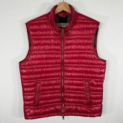 Burberry Brit Men's Gilet Down Puffer Vest - Size L - Red