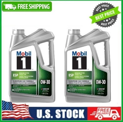 2 Pack Mobil 1 ESP Full Synthetic Motor Oil 0W-30, 5 Quart Pk