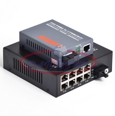 Gigabit Fiber Optic Media Converter 1 CH*SC 8 CH*RJ45 Converter Transceiver *yt