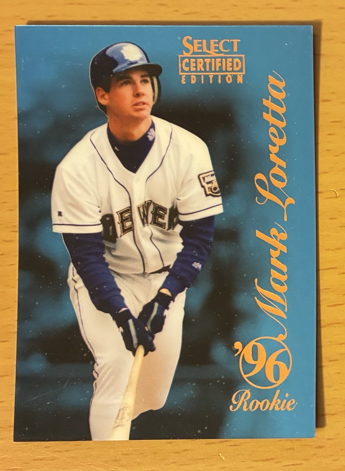 1996 SELECT CERTIFIED BASEBALL CERTIFIED BLUE MARK LORETTA MILWAUKEE BREWERS 3