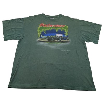 Vintage 90s Budweiser Frogs Alligator Beer Graphic T-shirt Wild 