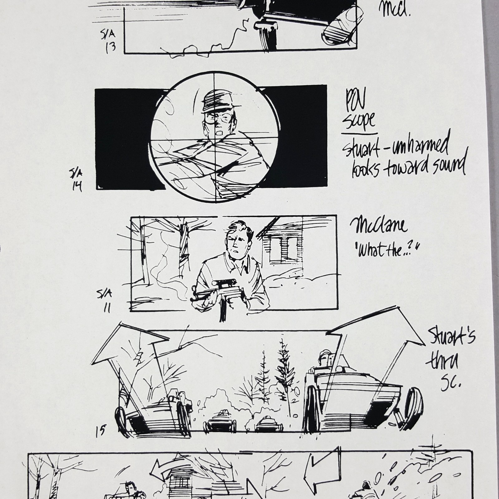 Image 5 of Die Hard 2 - Production Used Storyboard, Bruce Willis Snowmobile Chase, Prop 6