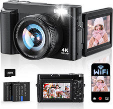 4K Digital Camera for Photography, Wifi Autofocus 64MP Vlogging Camera for Youtu