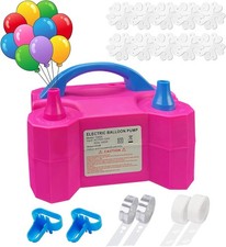 SINBEE Balloon Pump, Pump Electric, Portable Dual Rose Red, Red