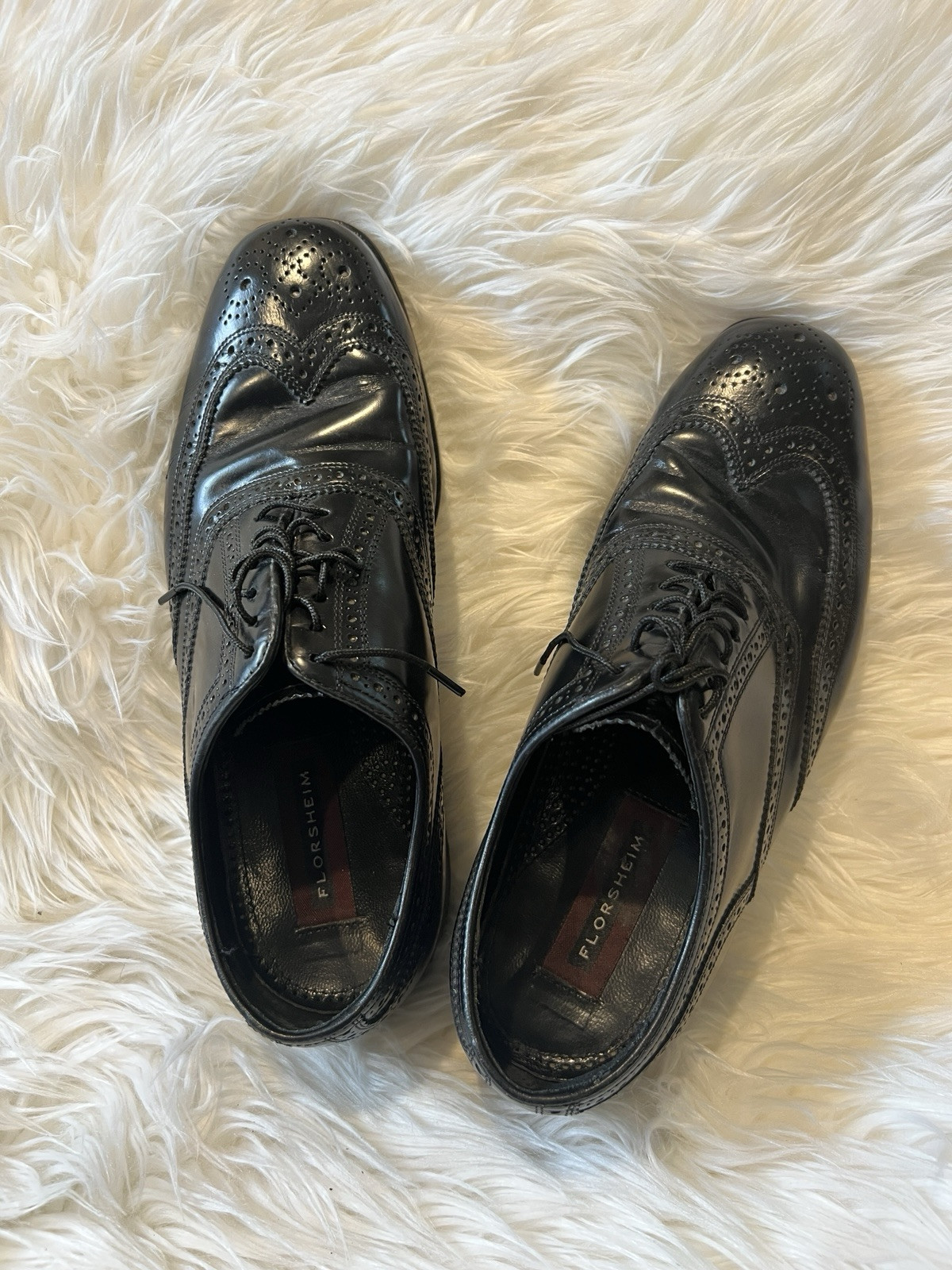 SAOLA Scarpe da uomo Florsheim Lexington a coda di rondine Brogue Oxford in pelle nere taglia 8 5