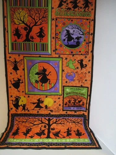 MARCUS FABRICS   "Halloween Dance"  Witch Ghost Stars Owl Cat Moon Spider  PANEL