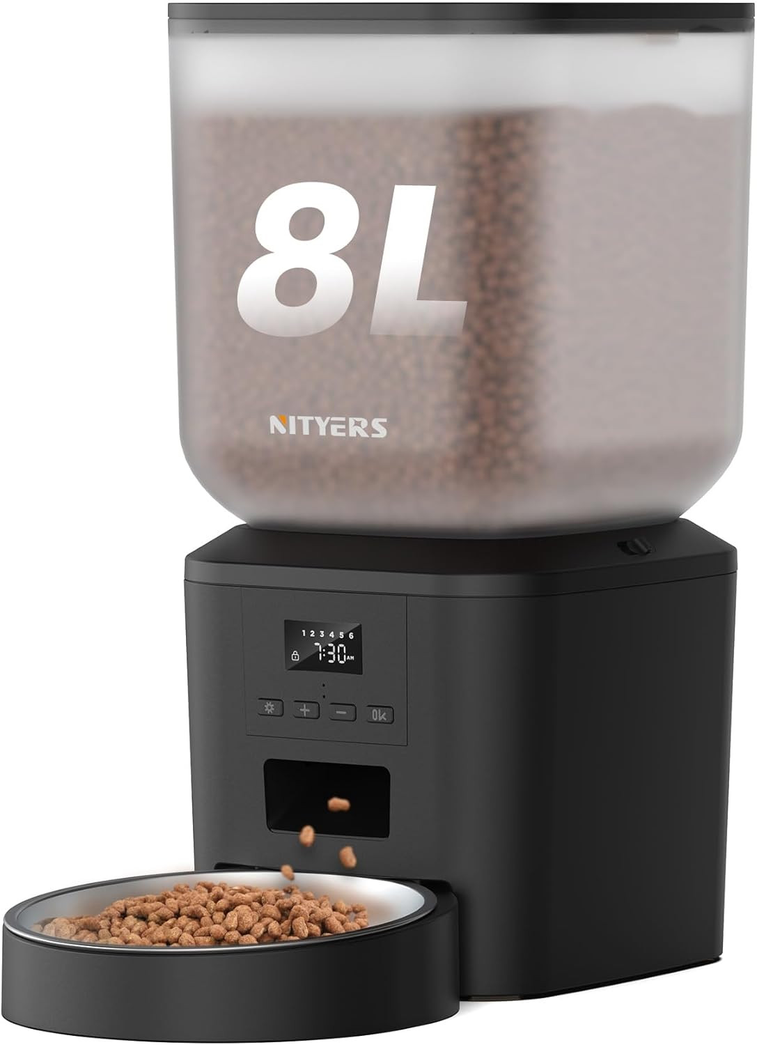 Dispenser Crocchette Gatto 8L Automatico: Timer e Doppia Alimentazione