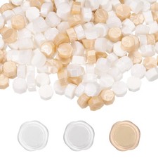 Wax Seal Beads, 300 Pcs Wax Sealing Beads, Pearl White/White/Orange