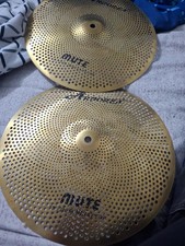 Low Volume 13  Hi-Hats Cymbal Golden Practice Mute Cymbal For Drum Set