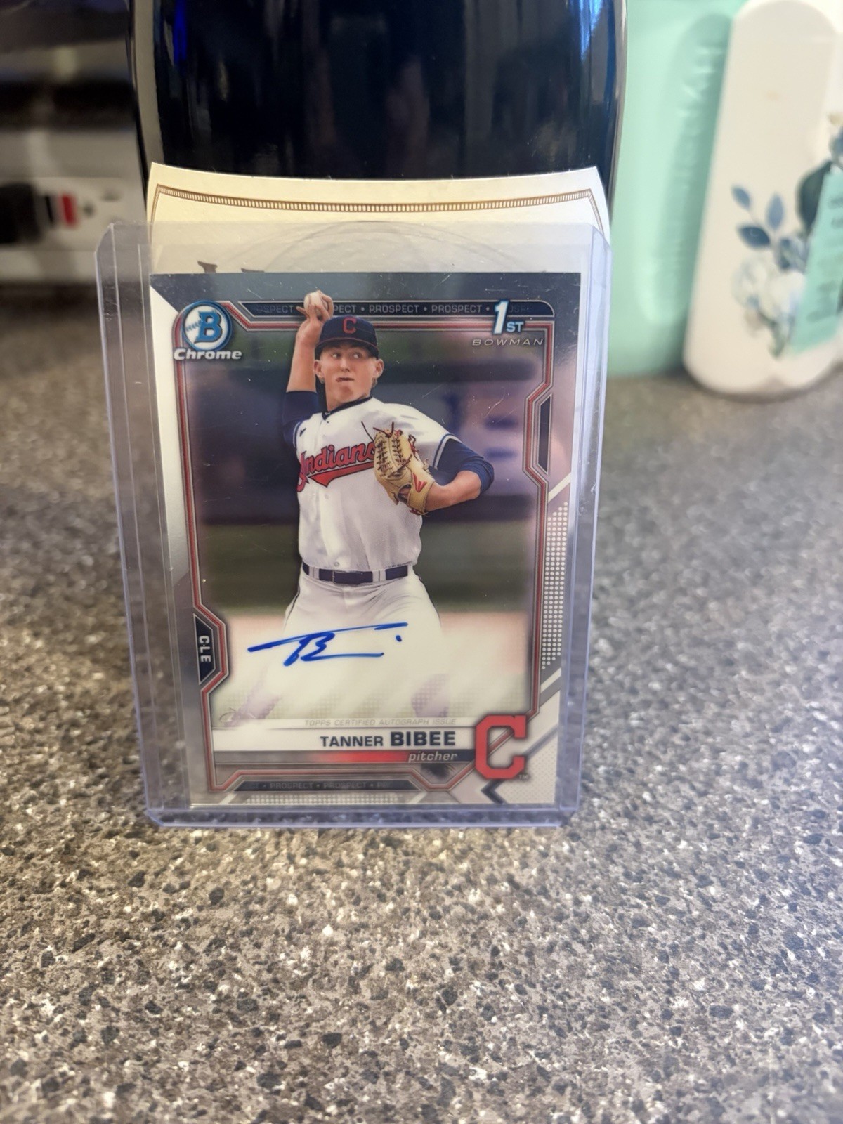 2021 Bowman Draft Tanner Bibee Chrome Auto 1st Prospect #CDA-TBI Indians