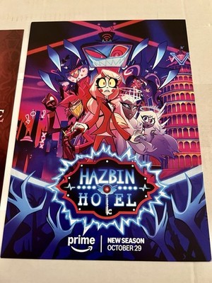 HAZBIN HOTEL Lot of 2 - Season Promo Art post card, Vinyl Ad