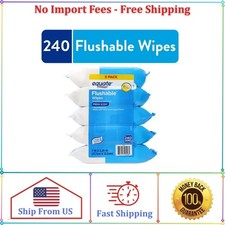 Equate Flushable Wet Wipes, Fresh Scent, 240 Wipes 5 Pack 