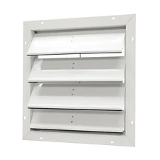 Gable Vent Automatic Shutter Louver Square White Aluminum 19.25 in. x 19.25 in.a