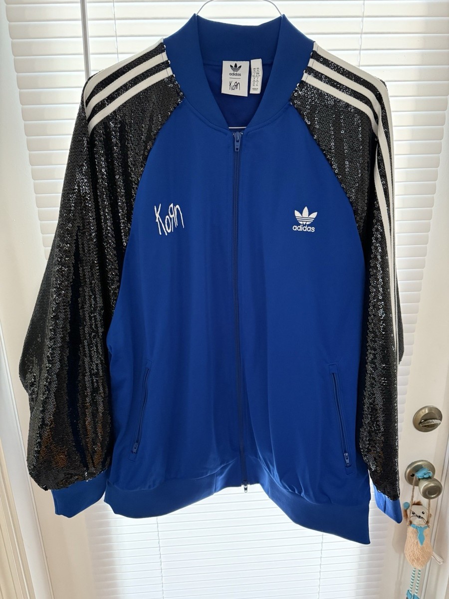 Authentic Korn Adidas Full Tracksuit Jacket Size XL Pants L Blue