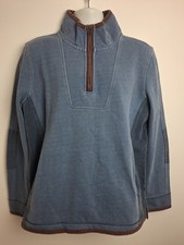 Mens Fat Face Airlie Sweatshirt 1/4 Zip Pullover Top Blue Large 46 Chest