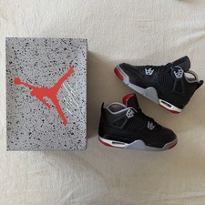 Air Jordan 4 Bred Reimagined Black Sneakers, Size 4Y / 5.5W FQ8213-006