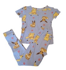 Pokemon Pajama Set Boy's Size 8 Short Sleeve Shirt  Pants Read Description