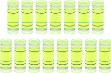 15Pcs Small Cylindrical Bubble Level Vials 9X25Mm PMMA Mini Horizontal Bubble Sp