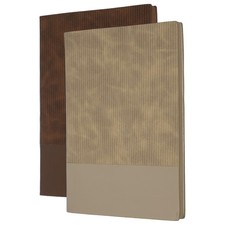 2Pack Hardcover Leather Lined Note Book, 100 Pages 8.3x5.7" A5, Beige/Brown
