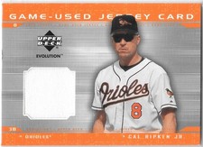 2001 Upper Deck Evolution #J-CR Cal Ripken Jr. Game Used Jersey card