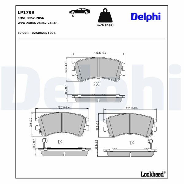 Delphi Bremsbelagsatz Scheibenbremse LP1799 FüR GG GY Mazda Station Wagon Ggep-image