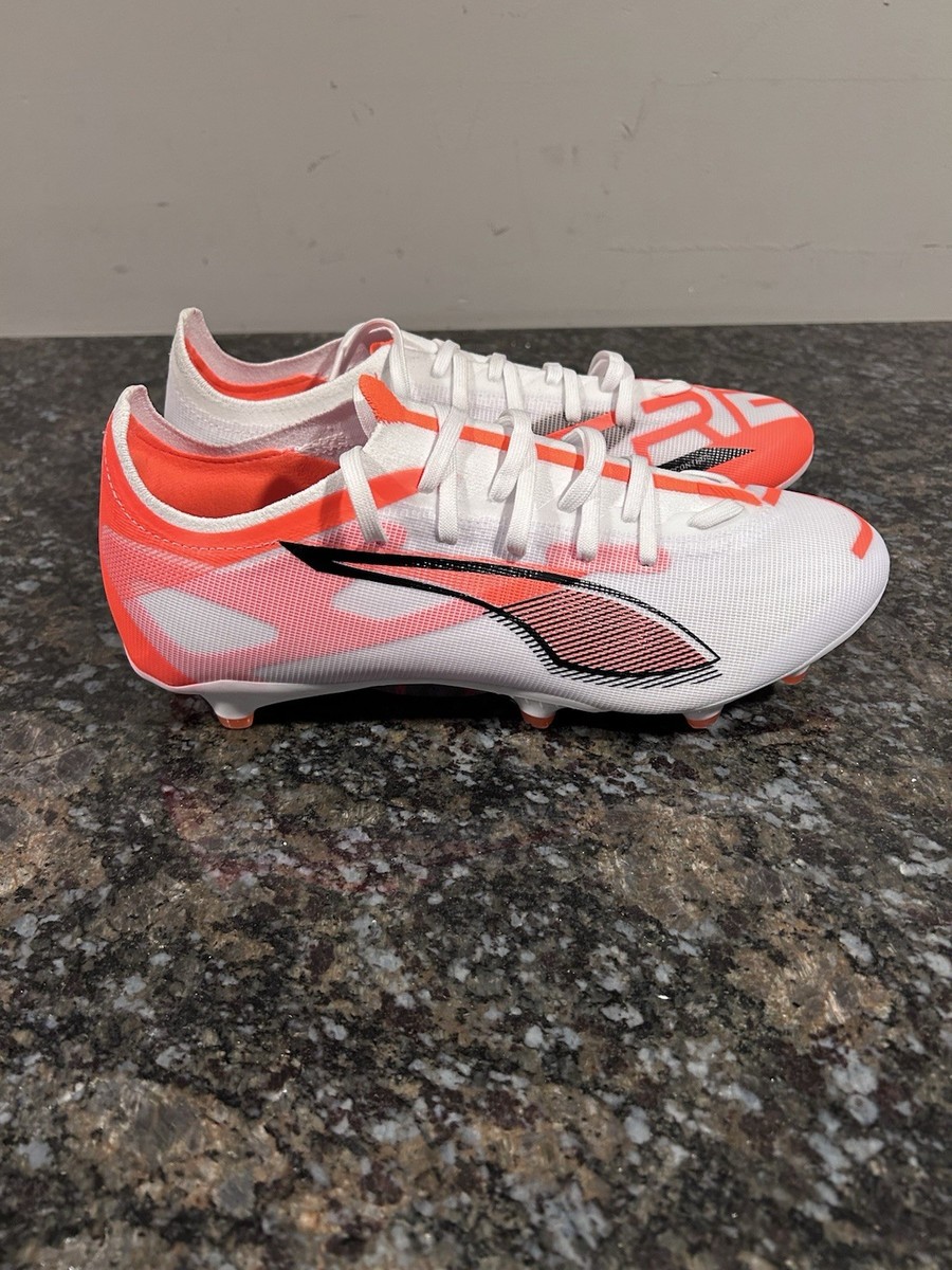 Puma Ultra 5 Ultimate FG White Red Black Soccer Cleats 108159-01