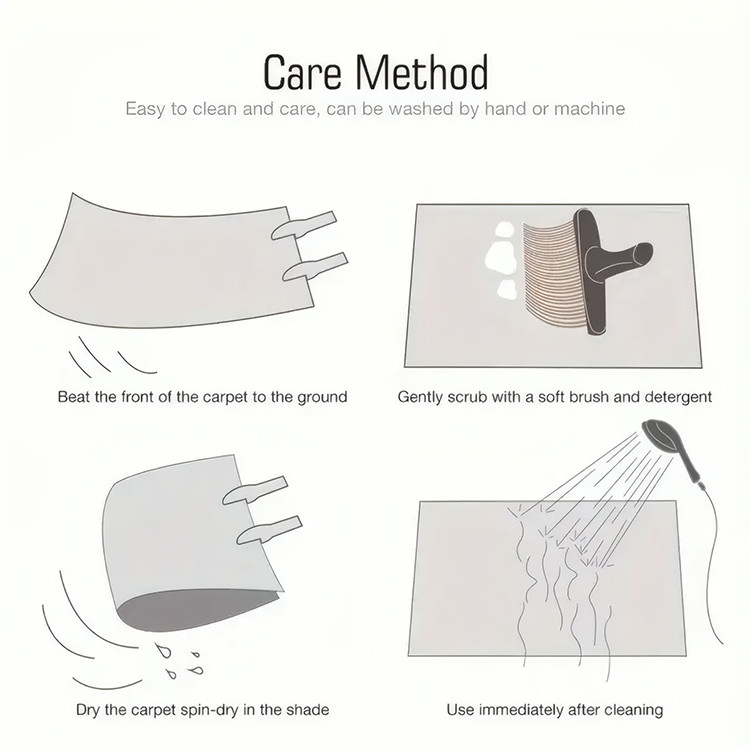 Comes with 2 anti slip mats1pcs Round Flannel Floor Mat- Black and White Geometr