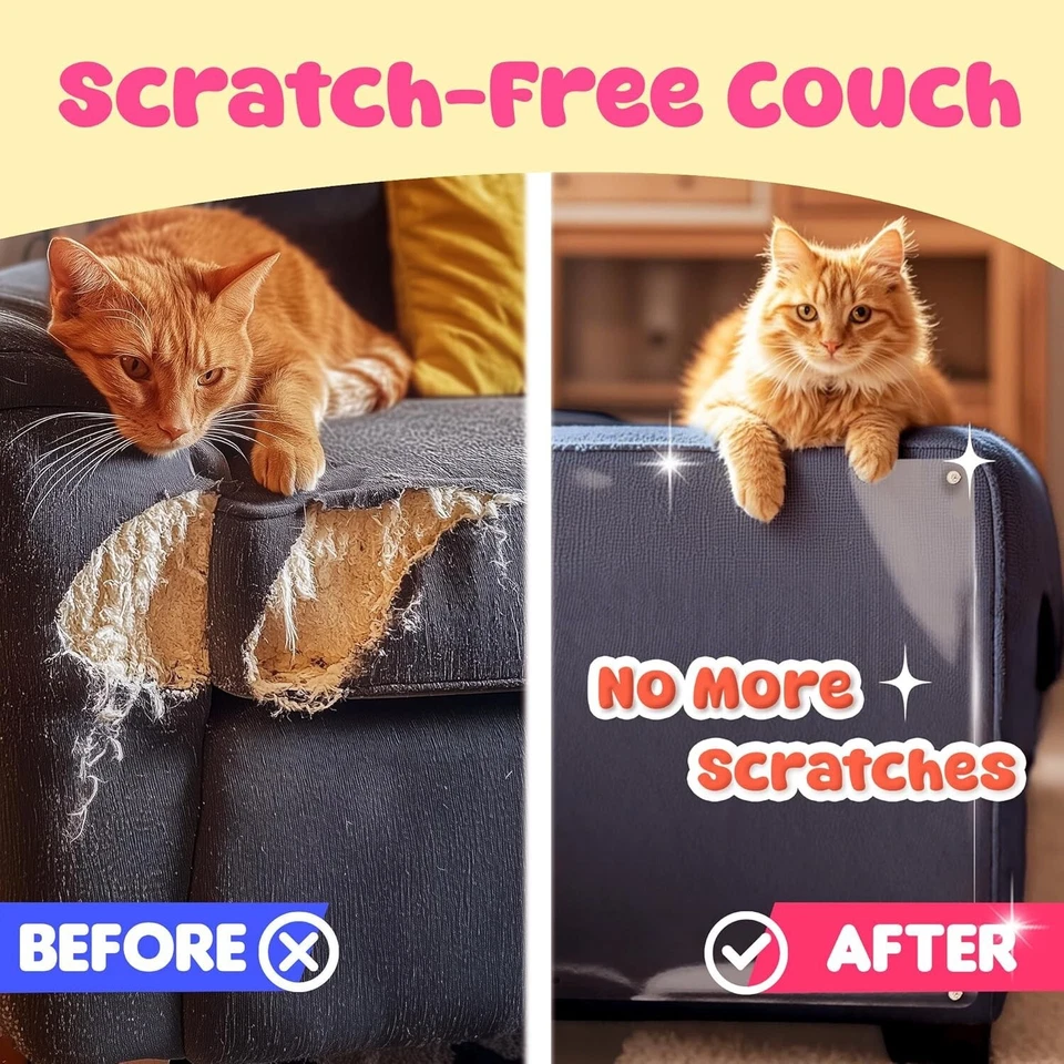 Protectores de sofá de mascotas - Pack de 8 protectores de muebles antiarañazos para gatos dos... Foto 3 de 4