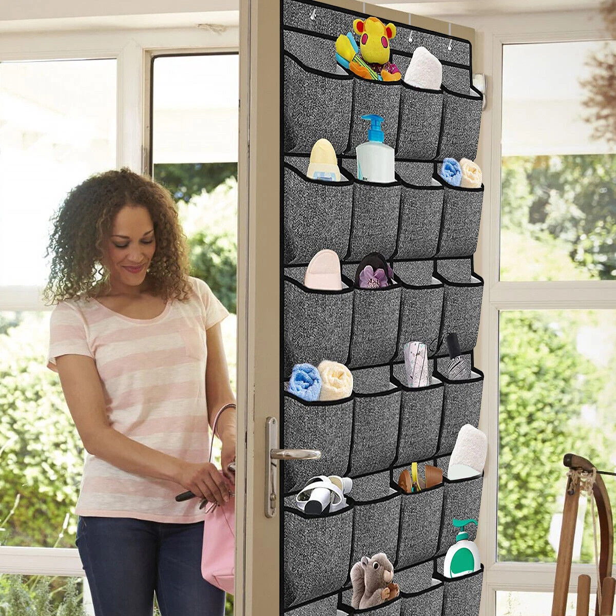 Over The Door Shoe Organizer 24 Pockets Hanging Shoe Rack Holder Organizer  Large