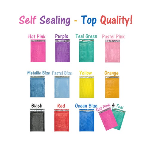 8,5x12 farbige Poly-Blasen-Mailer rosa, blaugrün, 8x12 Versand Briefumschläge #2 - Bild 32 von 68