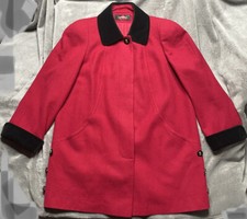 Vintage Alorna women's Petite coat 100% Pure Wool Red & Black MADE IN THE USA