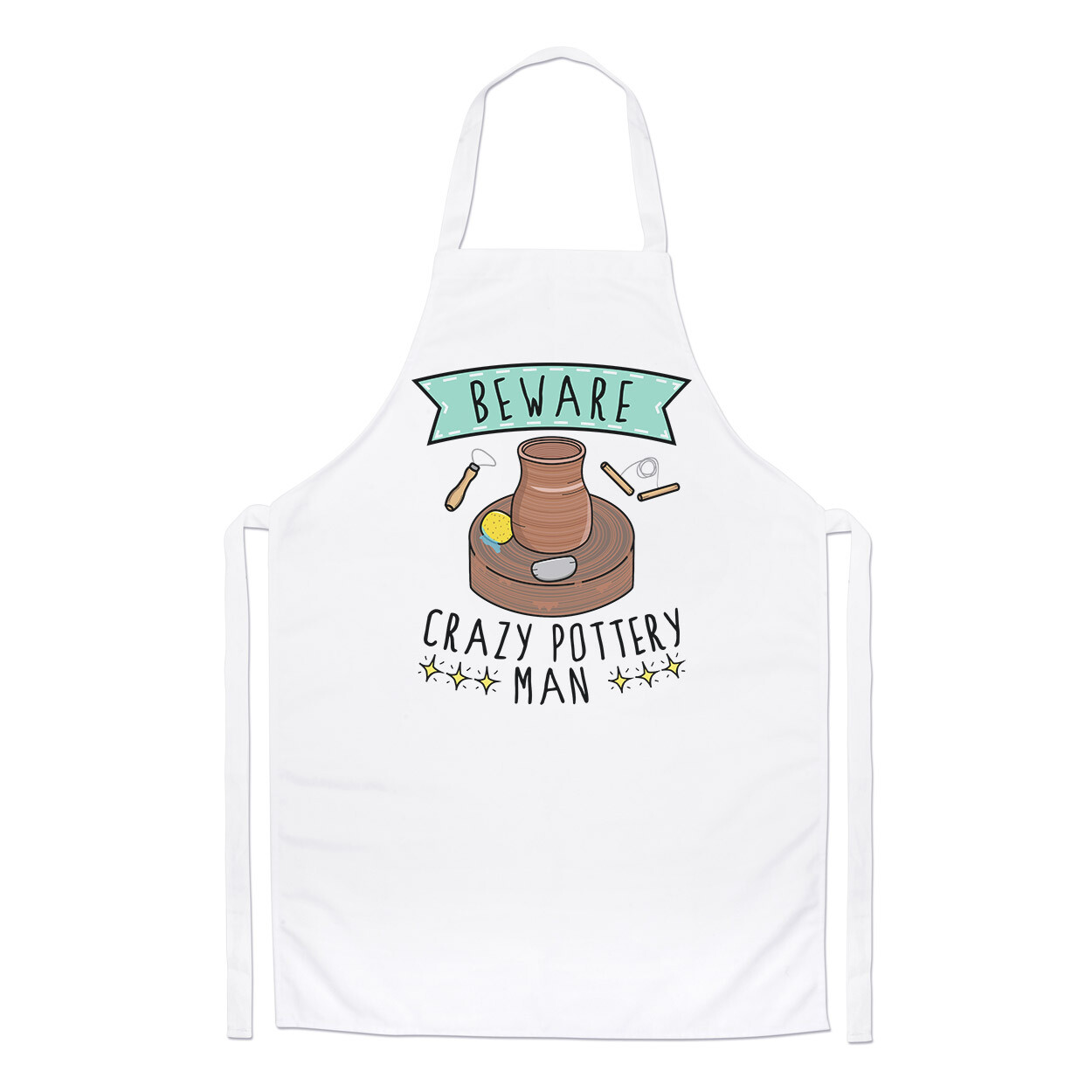Beware Crazy Pottery Man Chefs Apron Potter Kiln Dad Fathers Day Cooking