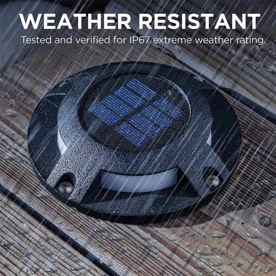 Paquete de 10 luces LED solares para cubierta de muelle exterior luces de entrada para acera Foto 2 de 4