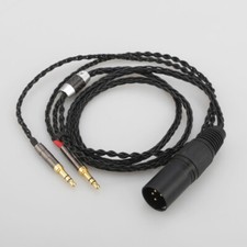 HiFi 4-pin XLR Male to 2x3.5mm Balanced Headphone Upgrade Cable for t1 t5p D7200