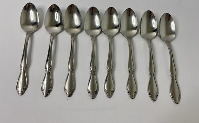 Oneida Ltd USA BERKELEY SQUARE Stainless Flatware Teaspoons 6  Replacement Lot 8
