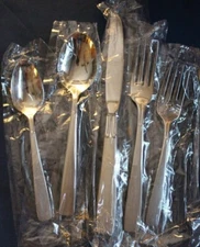 Oneida Stainless SATIN ACCENT 5 Piece Place Setting Unused 18/8 Flatware USA