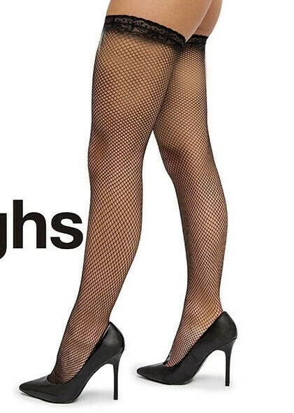 Lote 10 Pares Medias Lencería Medias Negras Red Muslo Alto Pantimedias OS Foto 2 de 4