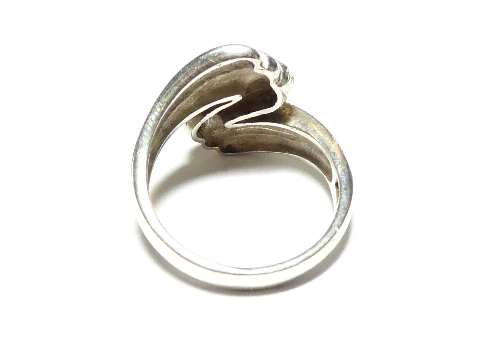 PRETTY Solid Silver 925 & Marcasite Ribbon Groove… - image 3