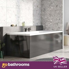 Newbold Bathroom Dark Grey Gloss Front Bath Panel 1800mm Adjustable Height