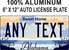 Alabama Novelty Aluminum State License Plate Made in the USA personalized gift