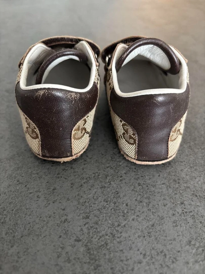 Zapatos de bebé Gucci GG beige de lona/cuero 12 cm M5 Foto 4 de 4